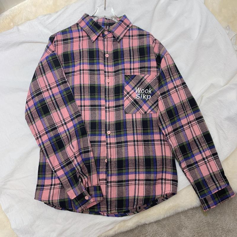 

Женская рубашка с длинными рукавами и клетчатым дизайном в стиле японского винтажа, универсальная женская блузка, весенний свободный повседневный топ XXXL красный