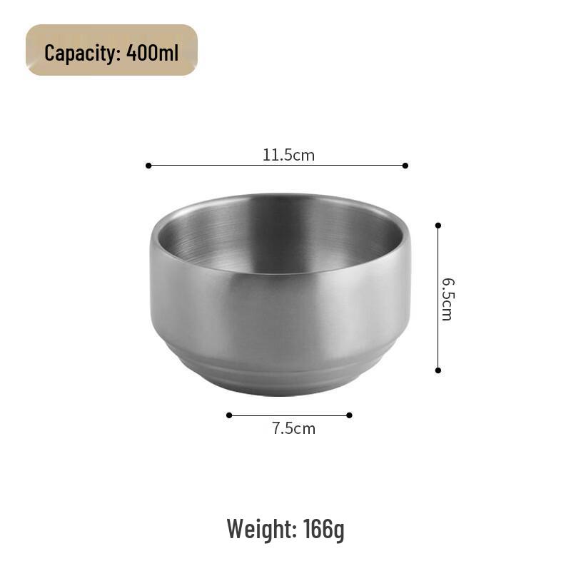 ZISIZ Double-Layer Stainless Steel Bowl