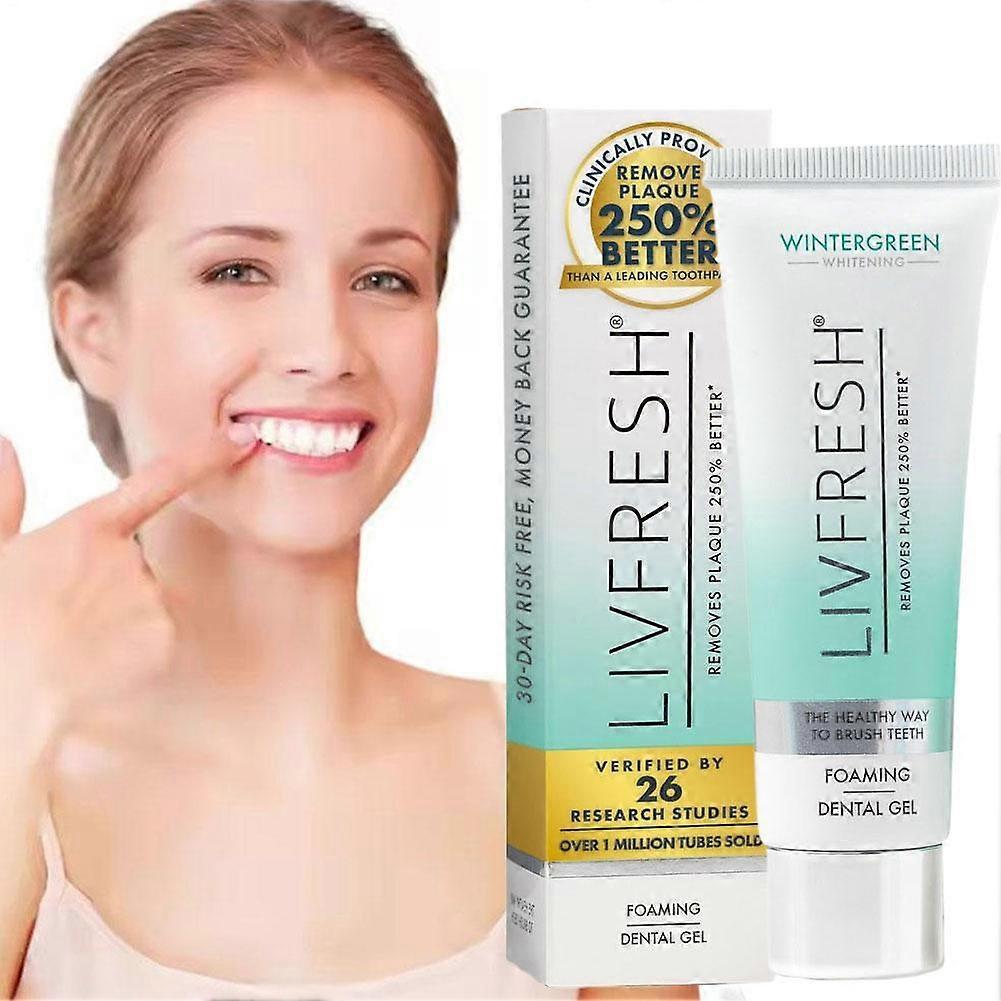 Gel de Pasta de Dentes Livfresh, Remove Placa 250% - 50g