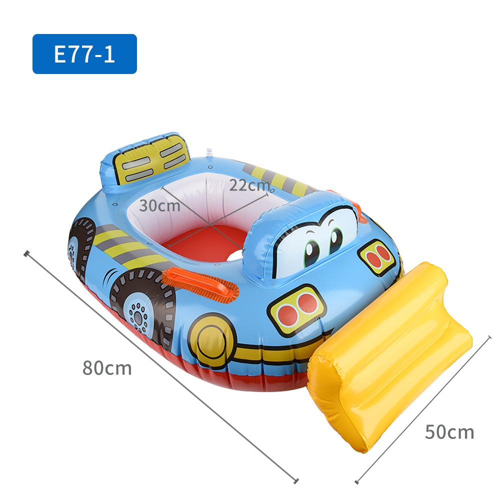 

Kids Excavator & Fire Truck Pool Float - Inflatable Swim Seat Ring with Interactive Push Rod, Safe & Durable PVC Water Toy