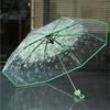Creative Hand Movement Transparent Male Female Umbrella Cherry Blossom Style Personalized Couple Student Clear Beach Umbrella