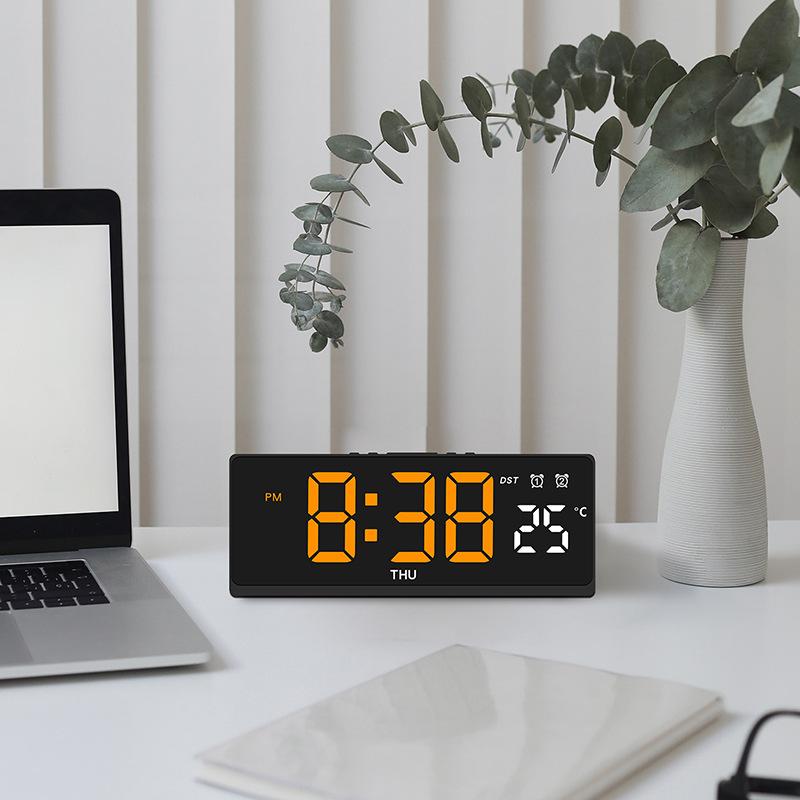 New LED Alarm Clock Two Sets of Simple Desktop Clocks Large Screen Digital Clock Bedroom Bedside