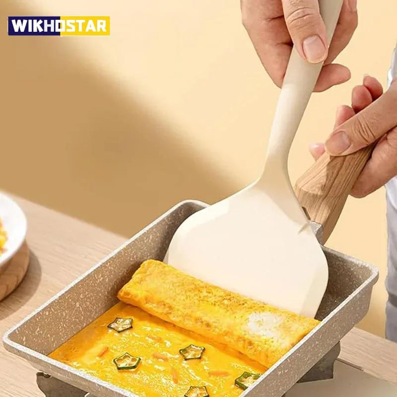 Ampia Spatola in Silicone Spatola per Pancake Spatola per Omelette Ampia Flessibile per Girare Utensili da Cucina Antiaderenti Spatola da Cucina