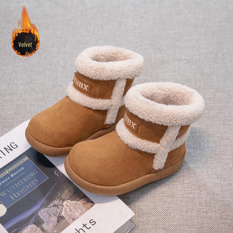2025 Winter Children's Cotton Snow Boots - Warm, Comfortable, Fashionable, Plus Velvet, Medium & Large Sizes