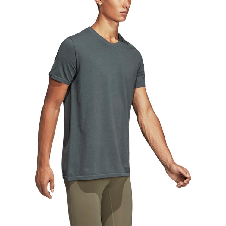 Adidas Running Training Fitness Short Sleeve Crew Neck T-Shirt Men Tops Green DX2144