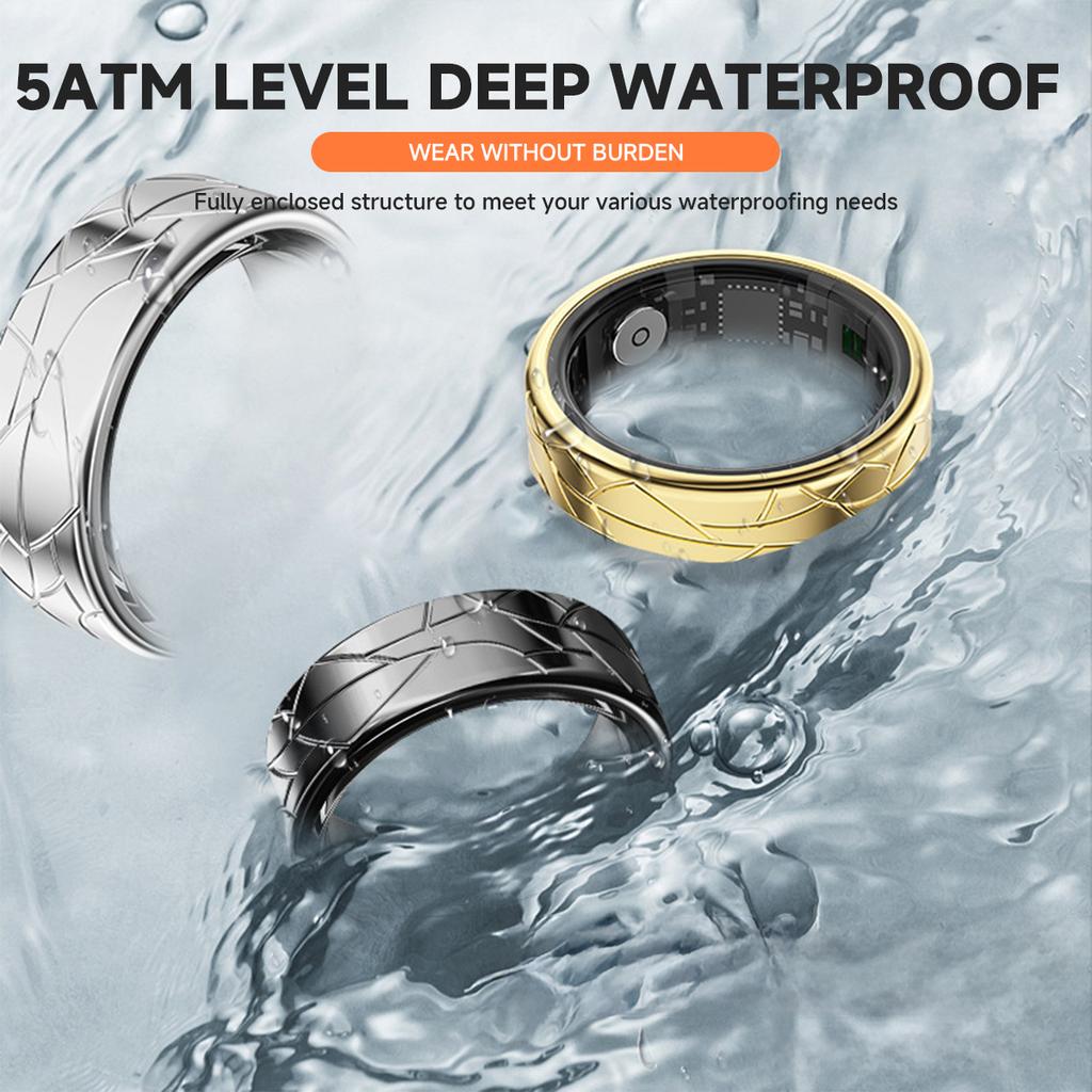 2025 Smart Ring Health and Sleep Tracker Heart Rate Blood Oxygen Monitor Brush Video 5ATM Waterproof Multi Sports Men Women Ring