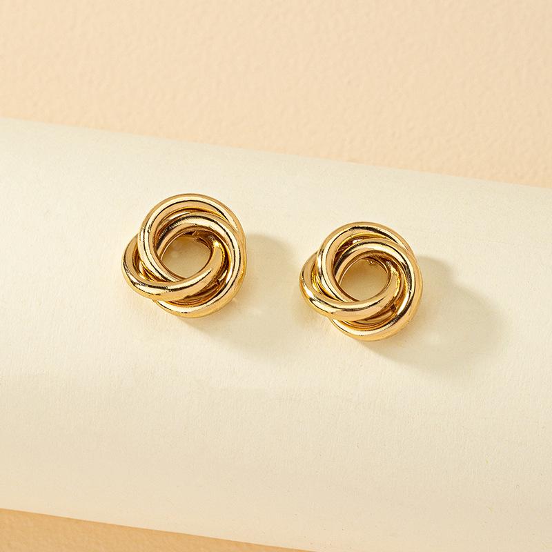

Korean Retro Geometric Circle Hoop Earrings for Women