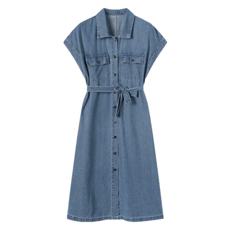 TonLion Women s Denim Button-Down Dress M