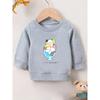European Sizes Cute and Fun Printed Pattern, Thin and Versatile Comfortable Round Neck Hoodie for 0-3 Year Old  Kids , Suitable for Outdoor Wear