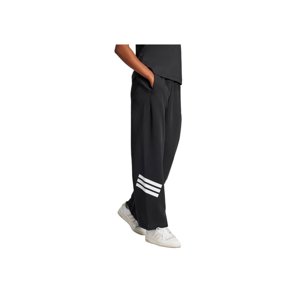 Adidas Womens Future Icons 3-Stripes Open-Hem Tracksuit Bottoms Black Women Streetwear JE0150