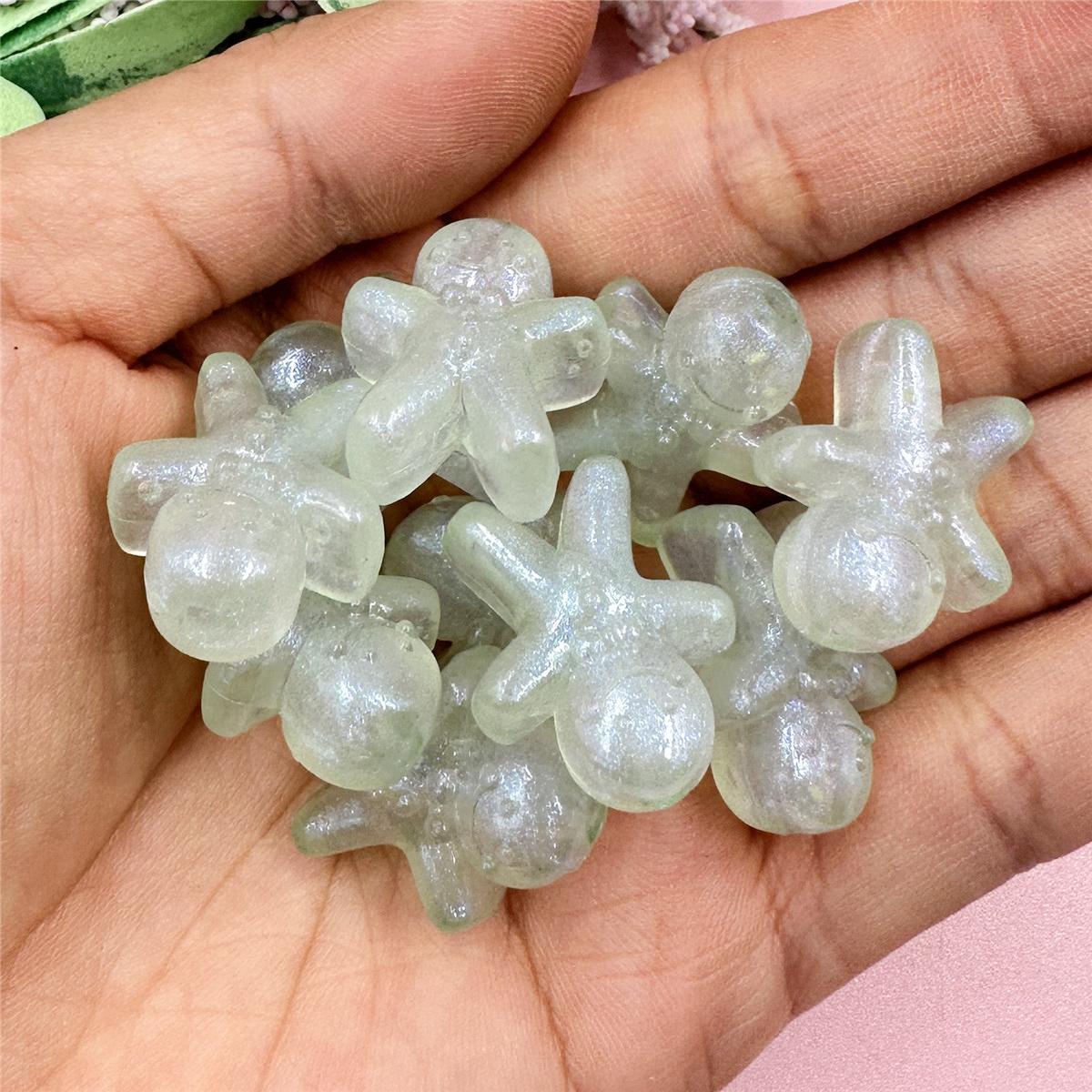 

18,4*22,2 мм, 10 шт., милый мультяшный акриловый снеговик, аксессуары для мобильных телефонов, украшенные свободными бусинами, креативный мультяшный персонаж, аксессуары «сделай сам» зелёный