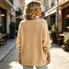 Women's Casual V-Neck Long Sleeve Loose Fit Sweater for Everyday Wear