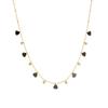 Gold Tone White Enamel Heart Charm Choker Necklace with Zircon