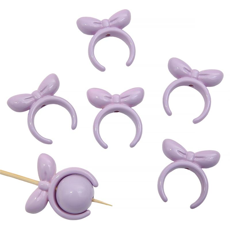 4 bucăți 25 mm mărgele acrilice cu fundă de iepure pentru colier breloc DIY bijuterii artizanat