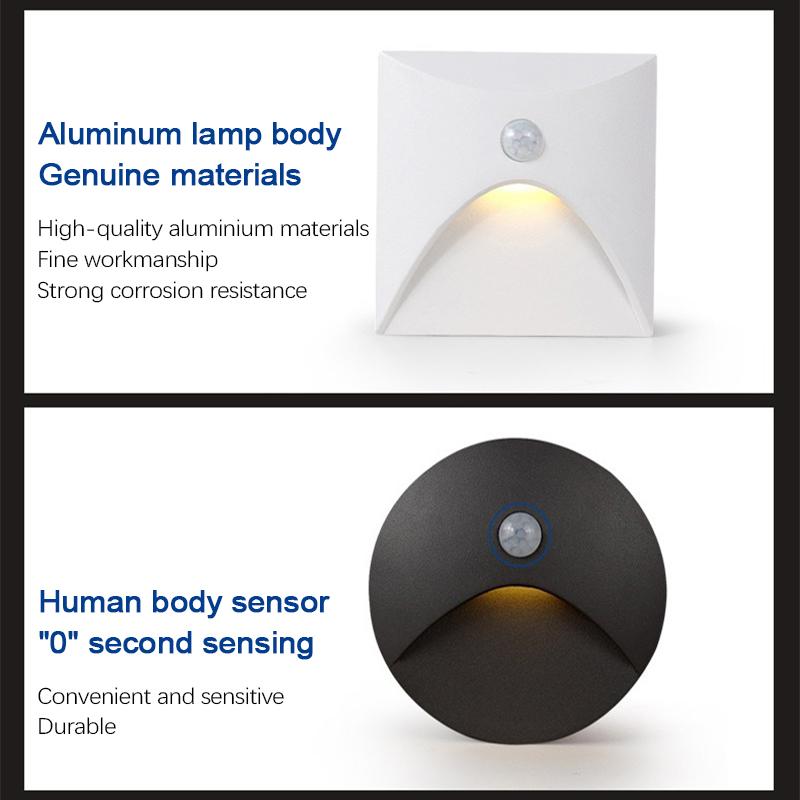 PIR Motion Detector Sensor Led Stair Light Infrared Human Body Induction Lamp Recessed Steps Ladder Staircase Deco Wall Lamps