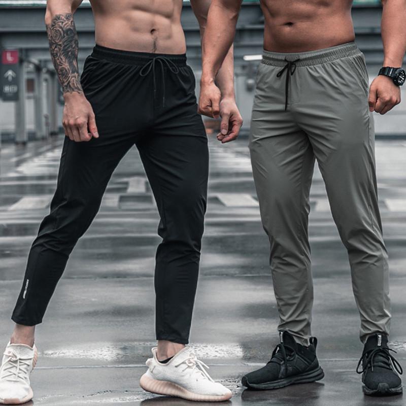 Men's Casual Slim Fit Summer Pants, Solid Color, Drawstring, Cuffed, Fashionable.