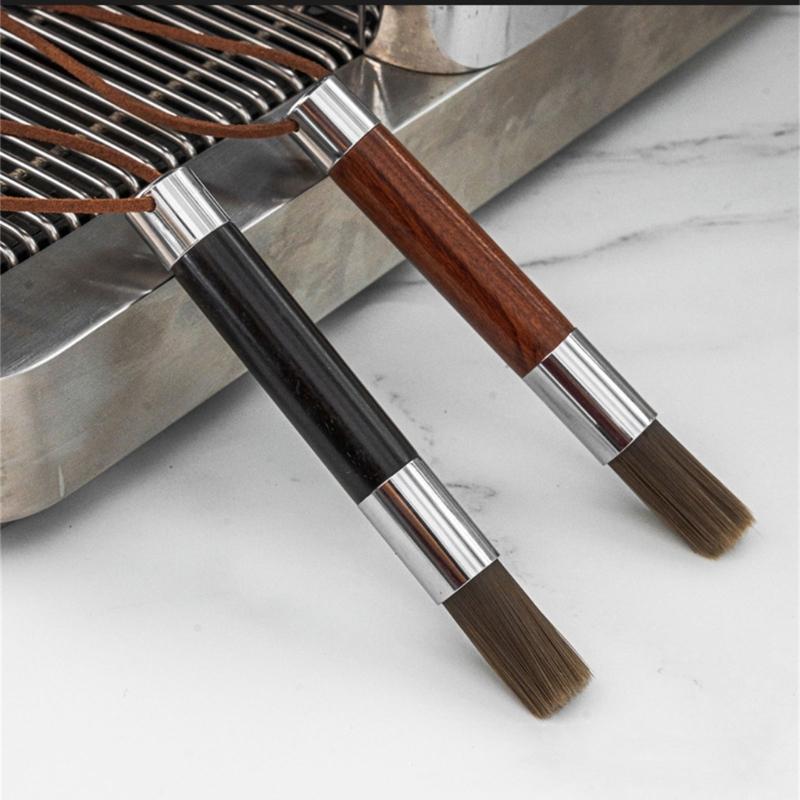 Wood Handled Espresso Machine Cleaner Coffee Equipment Cleaning Brush with Soft Bristles Practical Accessory