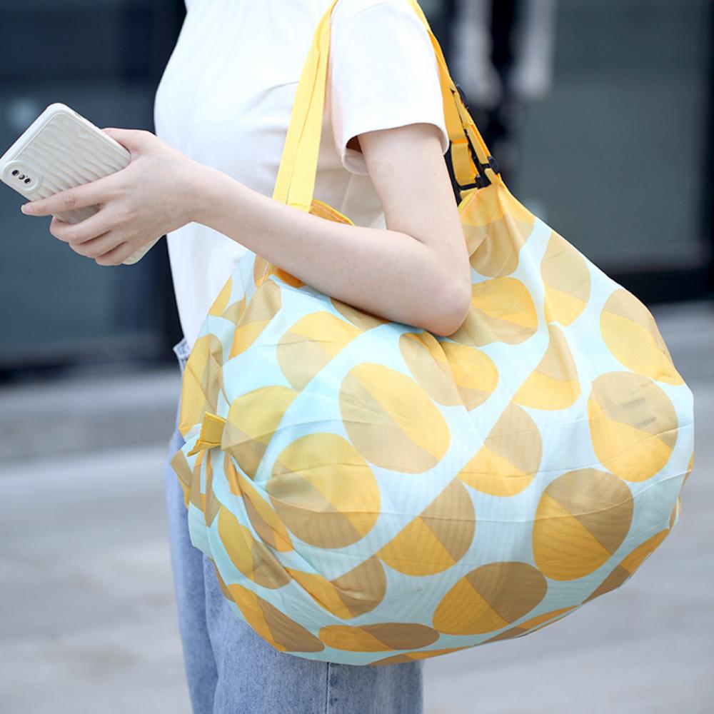 Folding Shopping Bag With Large Capacity And Portable Hand-Held Spring Roll Bag For Japanese Accordion Supermarket Shopping