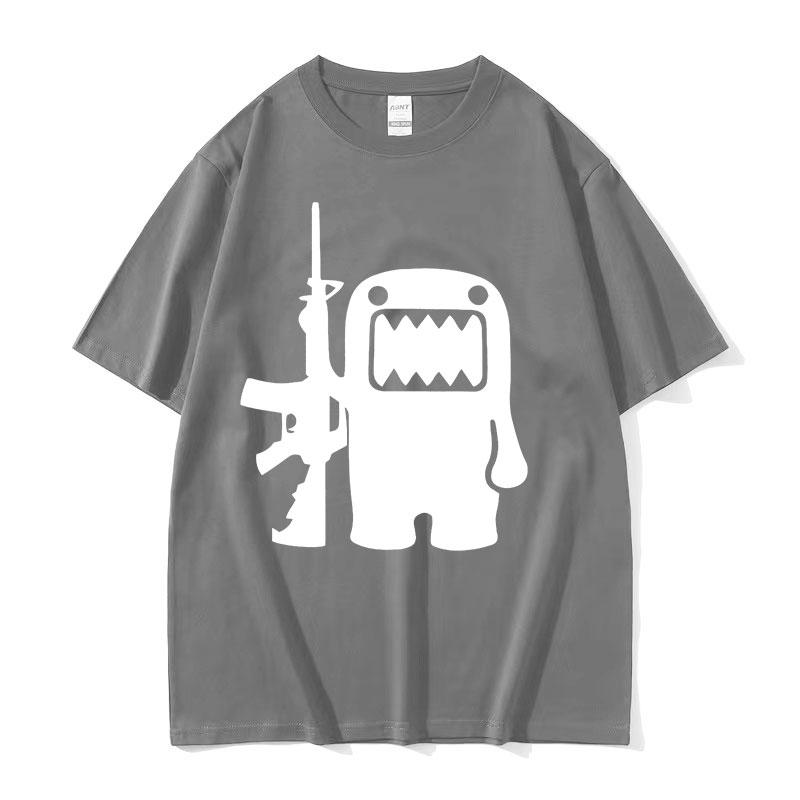 Funny Domo Kun AK47 Retro Graphic T Shirt Mens ONeck High Quality Fashion TShirt Man 100 Cotton Oversized Tshirts Streetwear