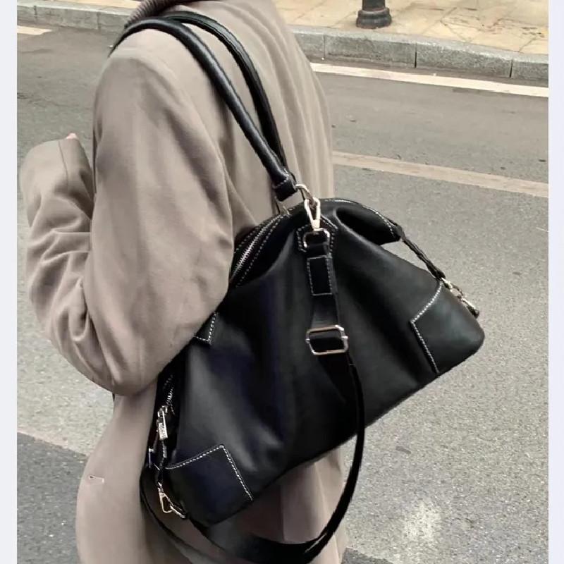 

Girls Crossbody Tote Bags Women High-capacity Grunge Y2k Aesthetic Shoulder Bag Vintage Simple Fashi Casual Handbags All Match чёрный