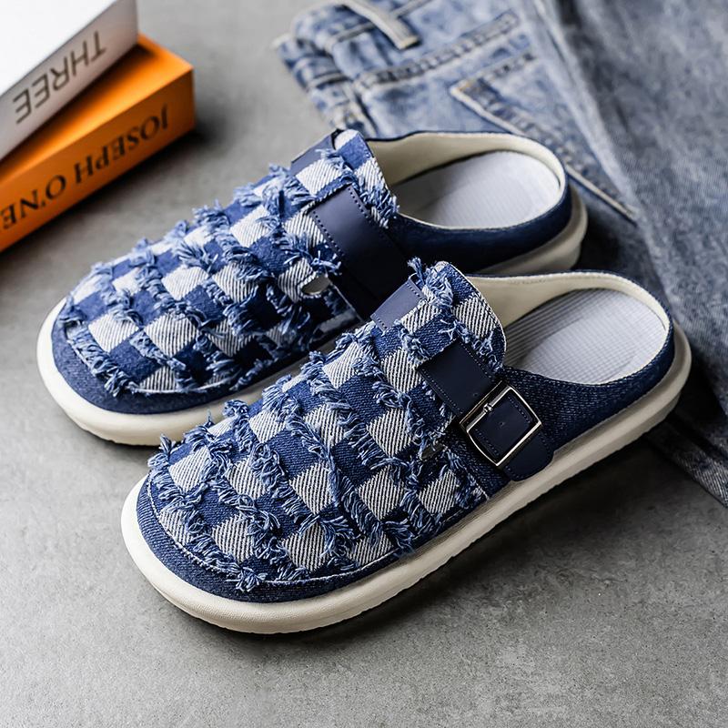 

Мужская спортивная обувь, летние мюли с открытой спиной, повседневные тапочки, кроссовки больших размеров для студентов, сандалии больших размеров 39-47 EU: 47 темно-синий