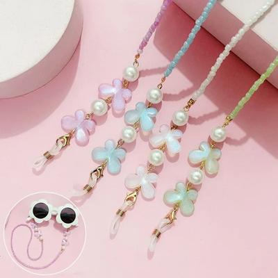 Cordão Ajustável para Óculos de Sol Tira Antiderrapante Corrente para Óculos de Leitura Correntes para Máscaras Colar com Emenda de Contas
