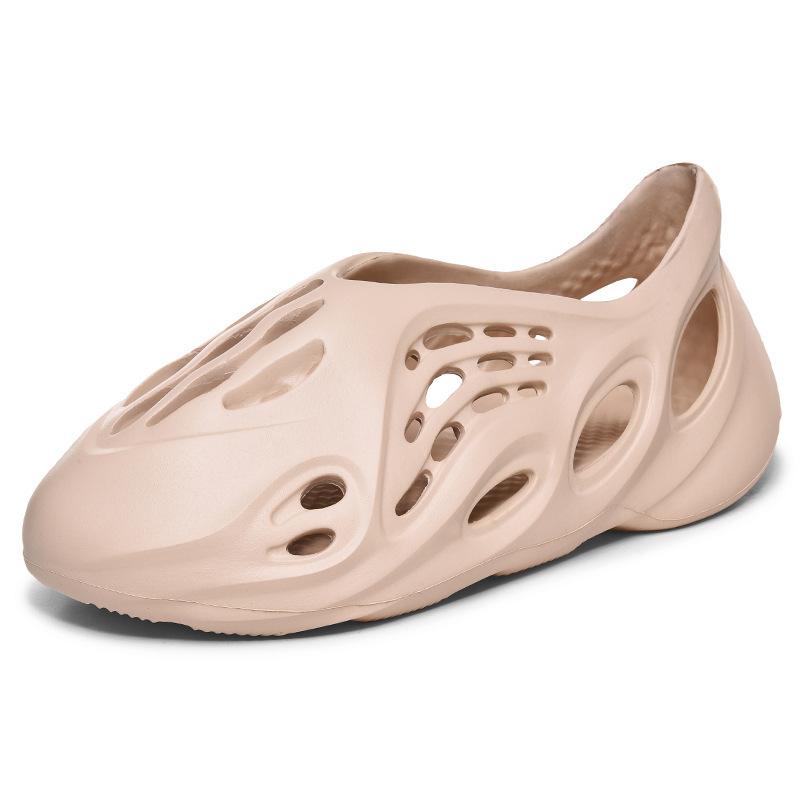 Kanye Solid Color Coconut Hole Shoes Couple Hollow Roman Large Size Sandals Beach Shoes