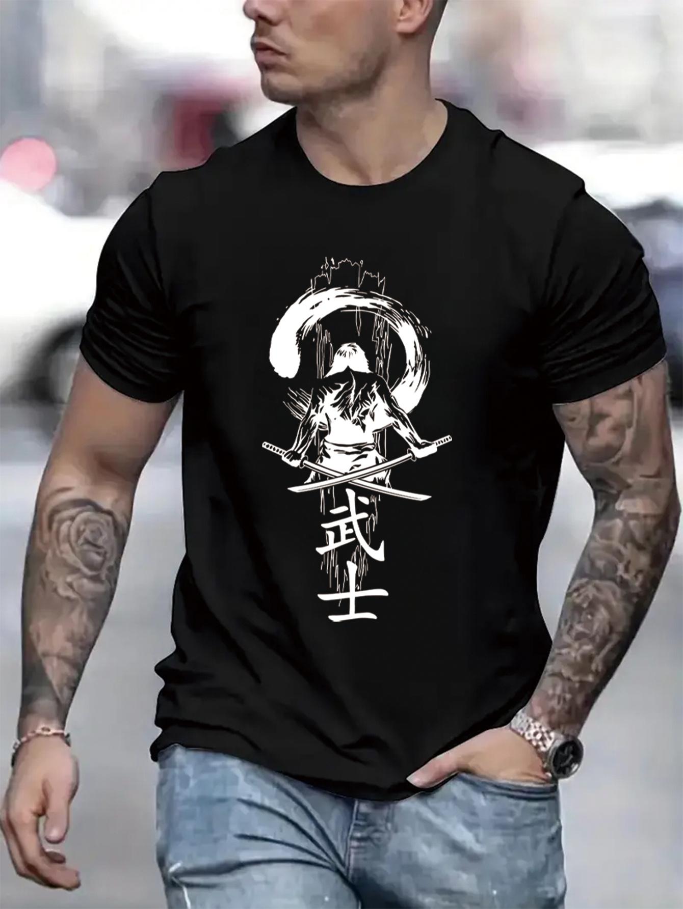 Fashion Casual Mens Letter Print TShirt S
