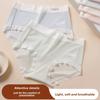 Women's Summer Thin Pure Color Ice Silk Antibacterial Breathable Nude Comfortable High Spring Waist Triangle Briefs