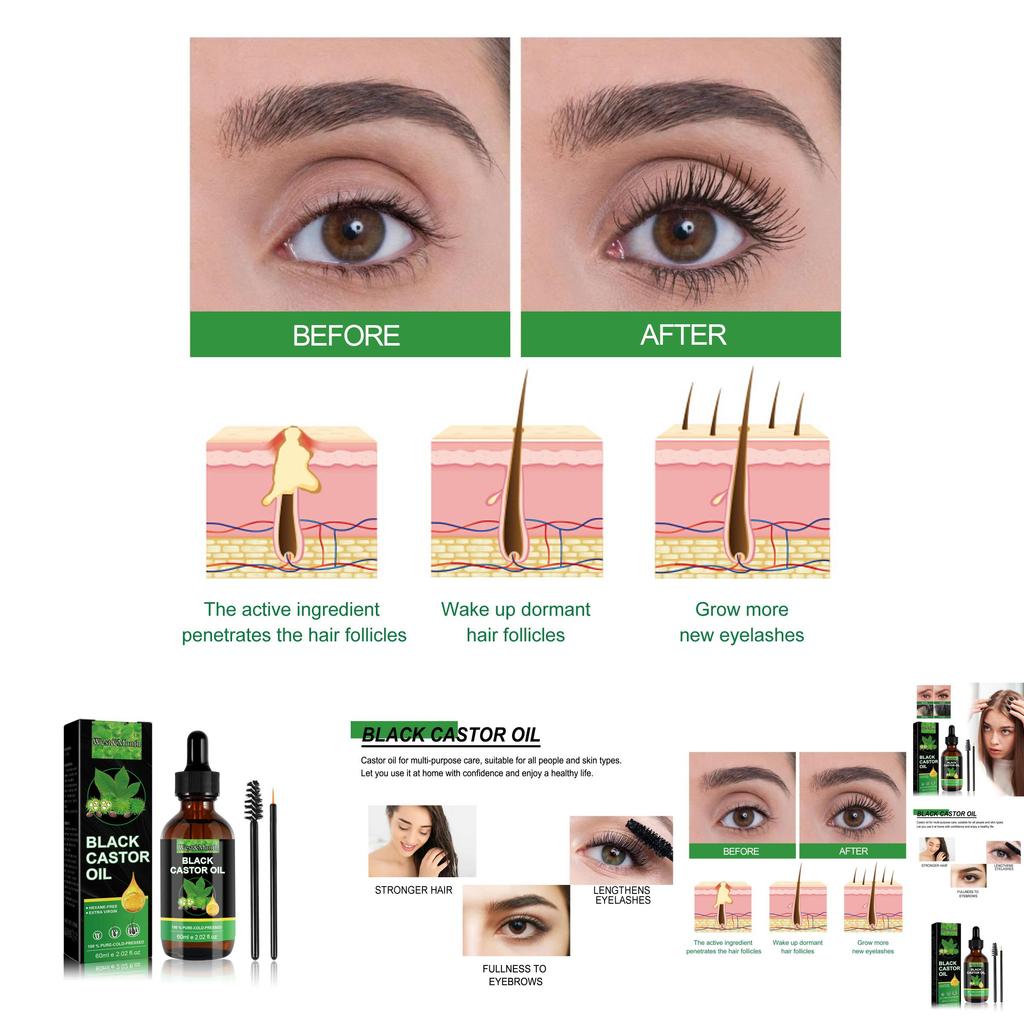 West Month Natural Castor Oil Hair Growth Serum For Nourishing Roots And Thickening Eyebrows And Eyelashes