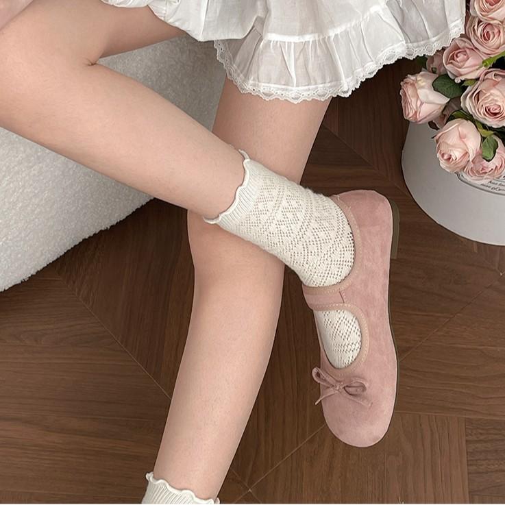 Silver French Ballet Style Light Mouth Flat-soled Single Shoes Women's 2025 New Summer Skirt Bow Mary Jane Shoes