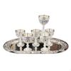 6 Pieces Metal Glasses Set Vintage Silver Goblet Cups Luxury Ornate Mini Stemware for Home Bar,