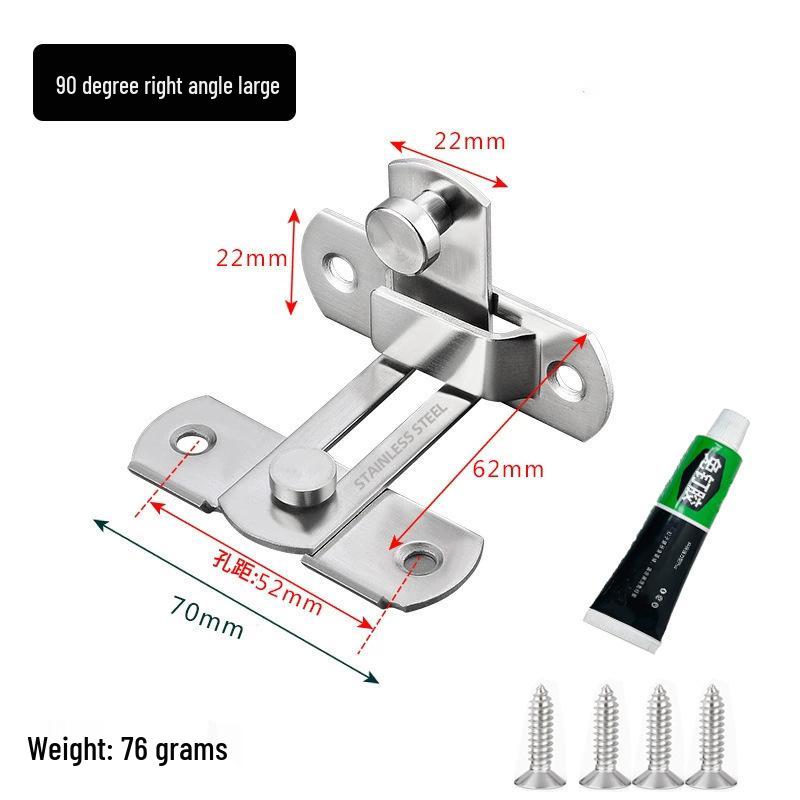 Modern Black Stainless Steel Door Buckle Latch for Pet Cage or Barn Sliding Doors