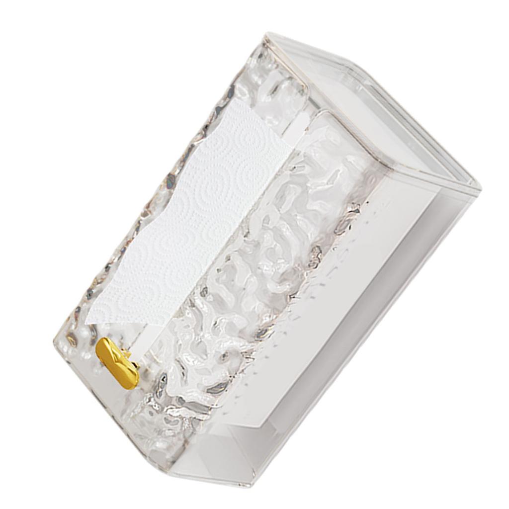 Wall Mount Tissue Box Cover Dryer Sheet Dispenser Clear PET ABS Pattern Versatile Tissue Container