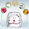 Lovely Glass Mugs Bear Cat Dog Animal Double-layer Tea Milk Coffee Cup With Round Mouth Prevent Scald Cartoon Christmas Gift