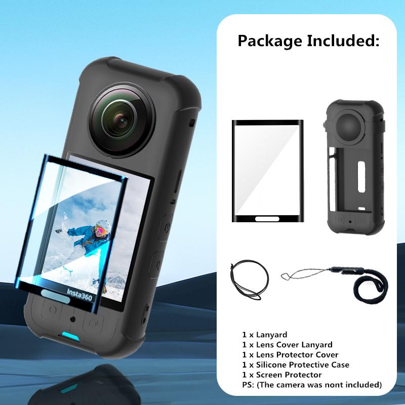 

Захисний ковпачок для об єктива + Чохол на корпус для Insta360 X3 Силіконовий чохол Захист лінз для Insta 360 X3 Аксесуар проти подряпин