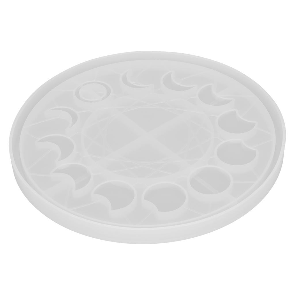 Moon Phase Tray Mold Lunar Eclipse Crescent Epoxy Resin Casting Molds for DIY Crafts Jewelry Making