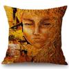 Gold Oil Painting Beauty Lady Girl Face Home Decorative Sofa Throw Pillow Case Modern Gallery Art Fashion Chair Cushion Cover