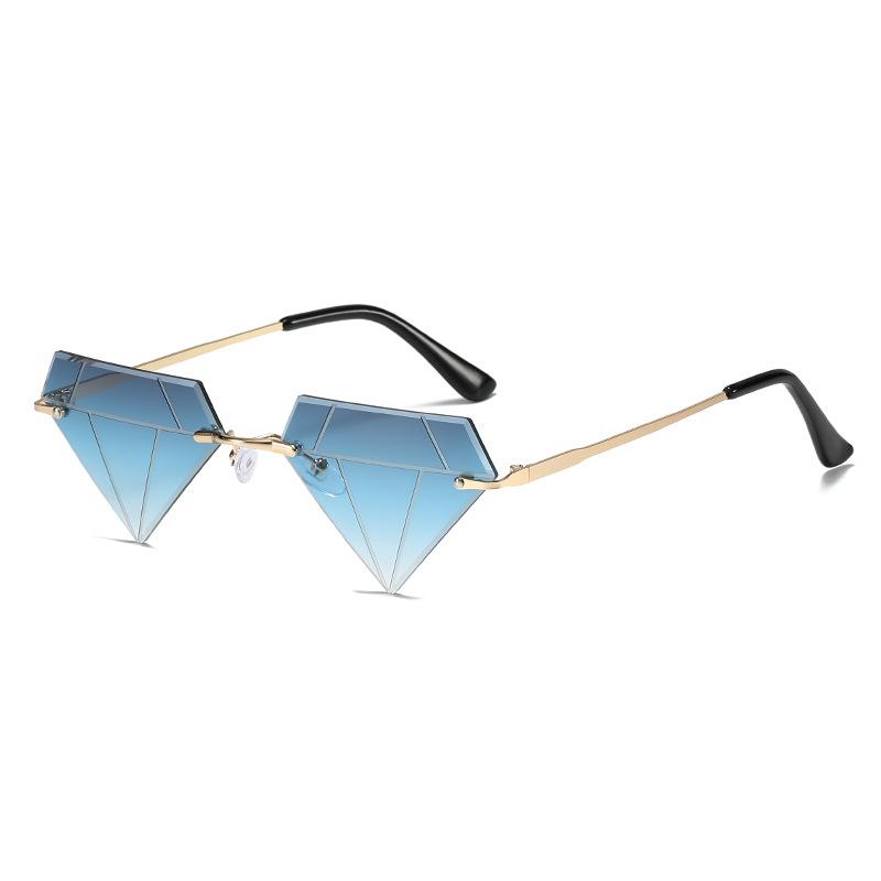 Frameless sunglasses, European and American personalized street show diamond glasses, hip-hop sunglasses