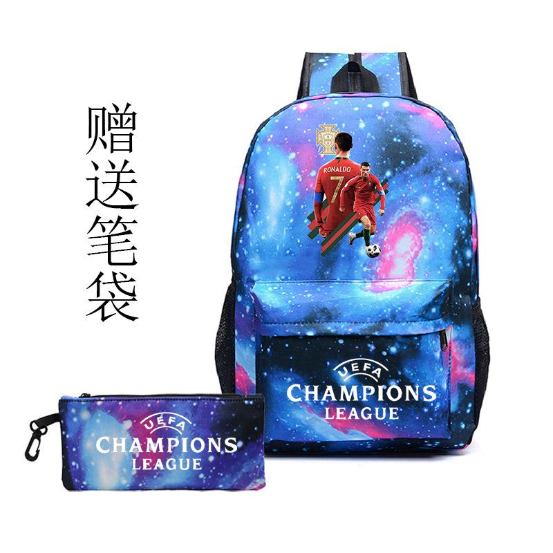 Football Printed Student Backpack Multifunctional Usb Interface Large Capacity Leisure Travel Backpack