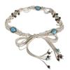 Spring and Summer Skirt with Boho Alloy Turquoise Resin Beads Weaving Knotted Ethnic Style Women's Waist Rope