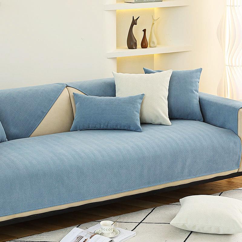 Solid Color Chenille Sofa Cushion Four Seasons Universal Living Room Sofa Seat Cushion Sofa Cover Towel Cover Seat Cushion Non-slip