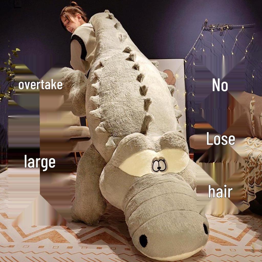 Extra-Large Crocodile and Dinosaur Plush Pillow: Perfect for Sleeping, Leg-Clamping, or Backrest
