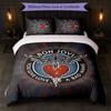 Set Biancheria da Letto 3 Pezzi Stampa Bon Jovi Copripiumino con Due Federe Biancheria da Letto Morbida per Camera da Letto Domestica