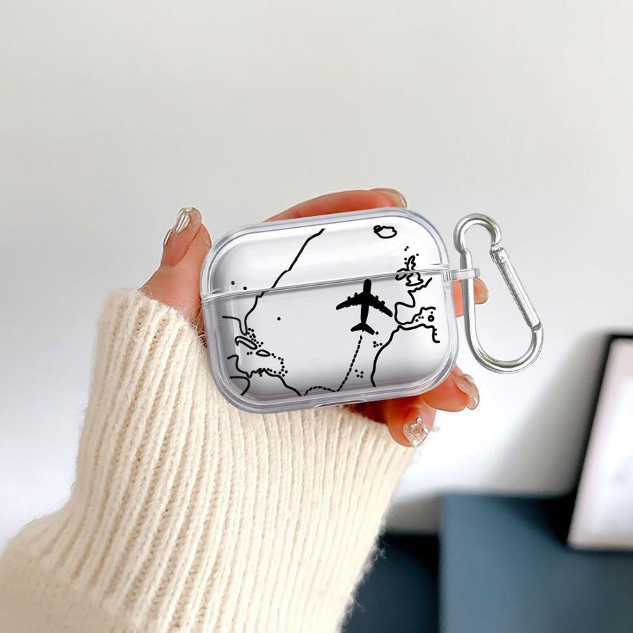World Travel Airplane Clear Earphone Cases Cover Case For Airpods 2 3 4 Pro3 Pro Pro2 1