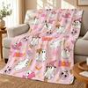 PinkHalloweenGhost Throw 240g Flannel Blanket, Suitable for Sofas, Beds, Offices, Exquisite Gift Blankets