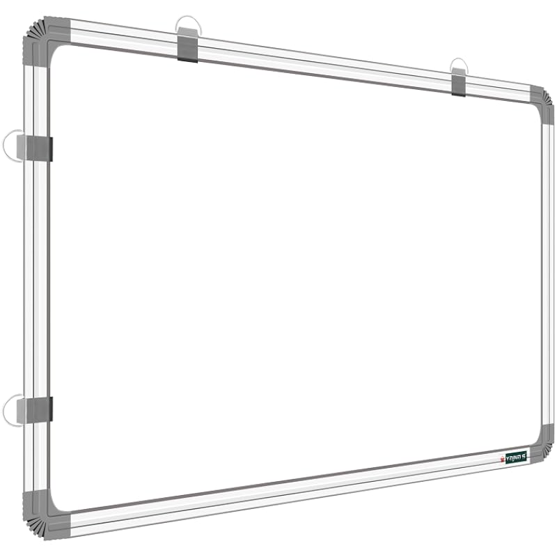 Yajnas Non Magnetic 2X1.5 Feet Double Sided White Board And Chalk Board Both Side Writing Boards, One Side White Marker