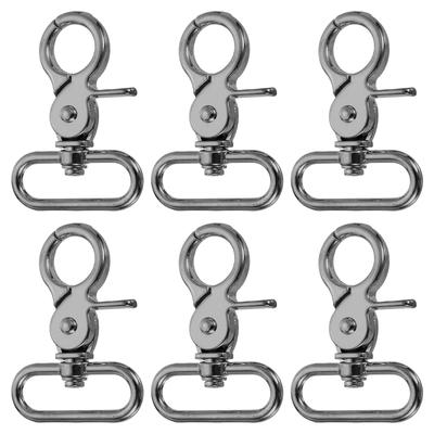 Uxcell 6-Piece Swivel Snap Hooks, 32mm (1 1/4"), Heavy-Duty Zinc Alloy Metal Lobster Claw Hooks for Straps, Bags, Belts, and Leathercraft Clips, Black