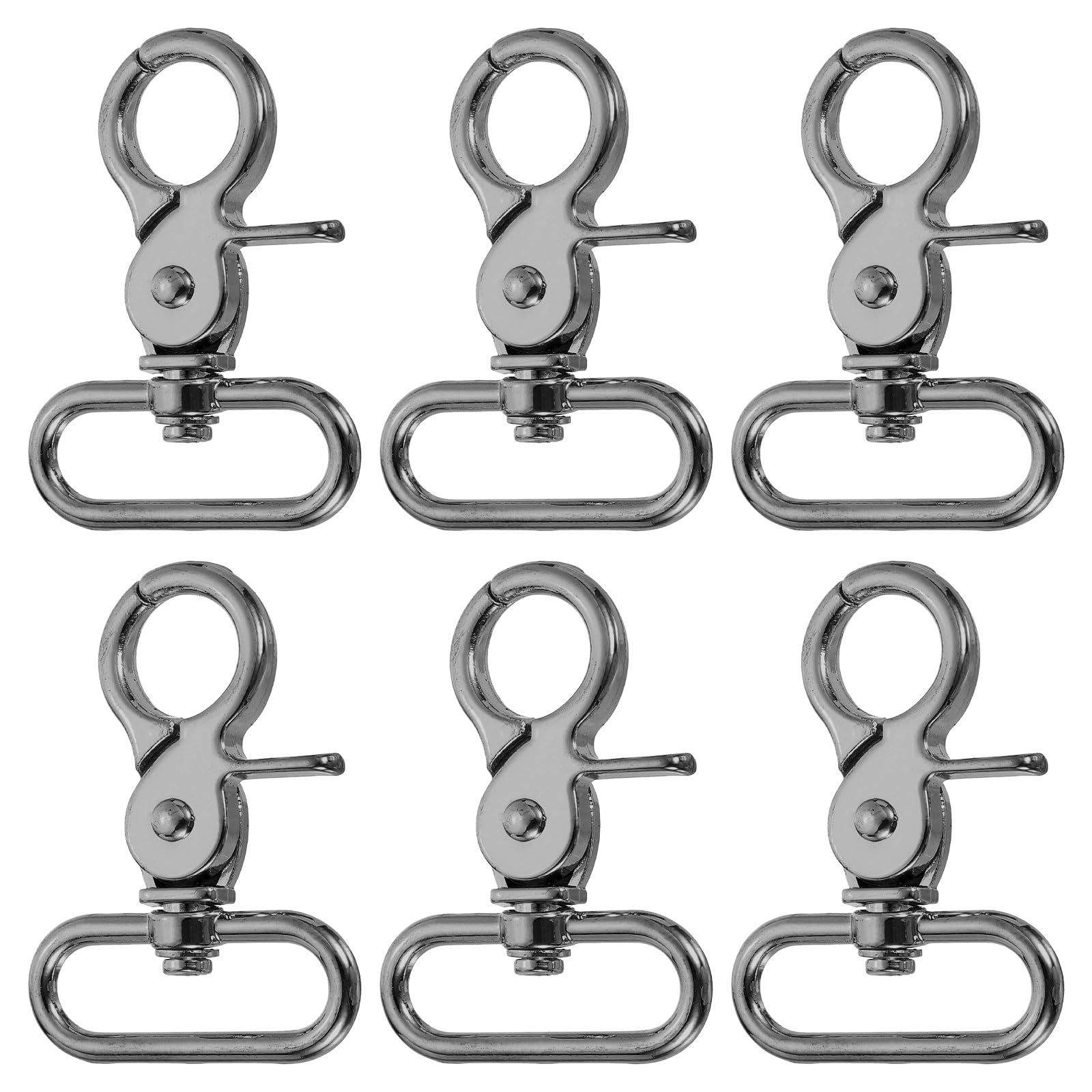 

uxcell 6 шт. Вертлюжные карабины, 32 мм (1 1/4 ), Сверхпрочные металлические крючки-лобстеры из цинкового сплава для ремешков, сумок, ремней и зажимы для кожевенного дела, черные