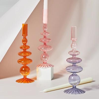Ljusstakar Retro Glas Klassiskt Hantverk Ljusstakar för Bröllopsdekorationer Glas Ljusstake